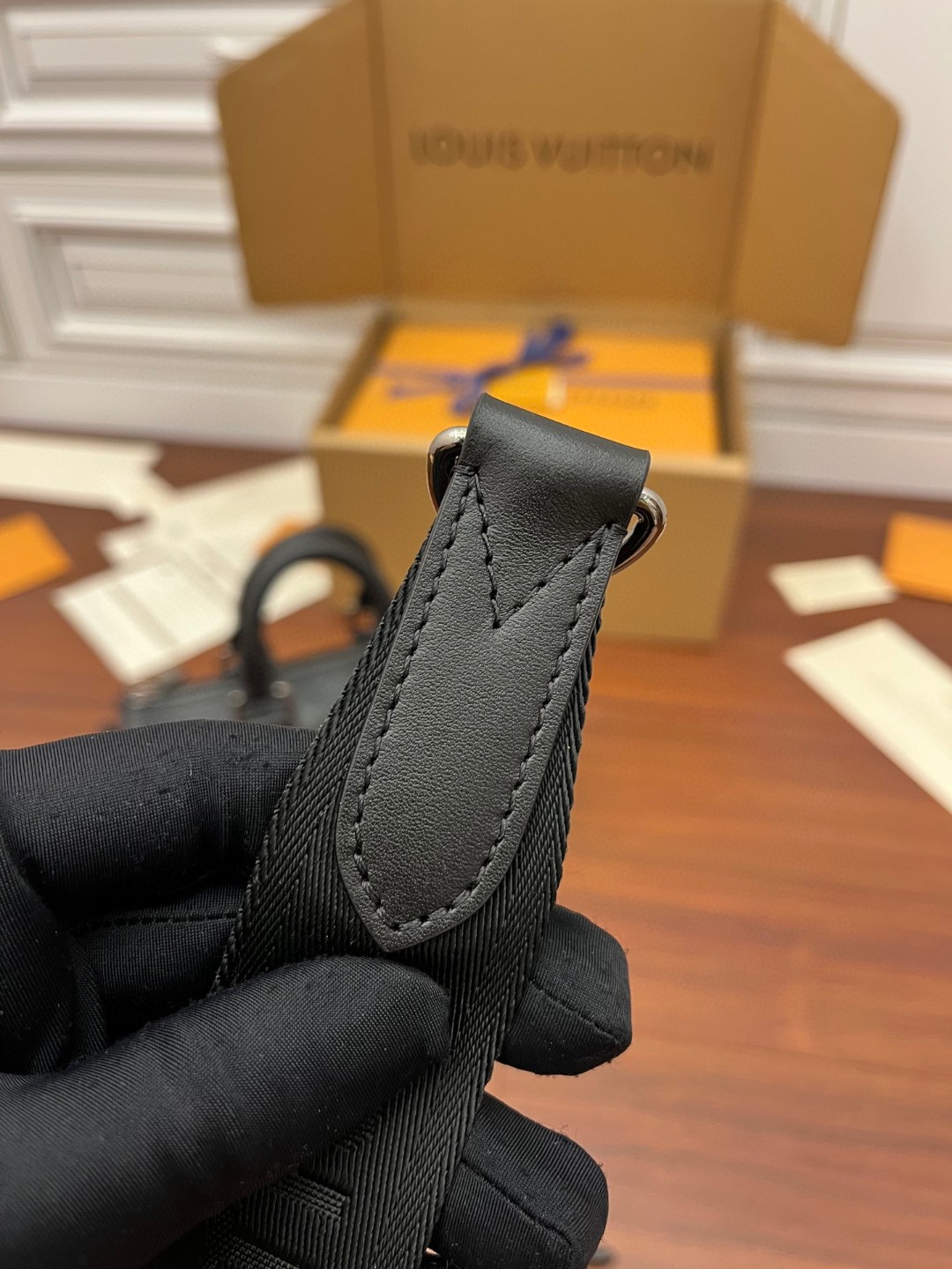 LOUIS VUITTON keepall 25金属件黑色老花可调节肩带 斜挎包 单肩包 手提包 深蓝色 M46271