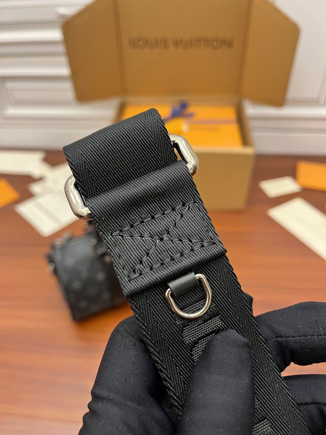 LOUIS VUITTON keepall 25金属件黑色老花可调节肩带 斜挎包 单肩包 手提包 深蓝色 M46271