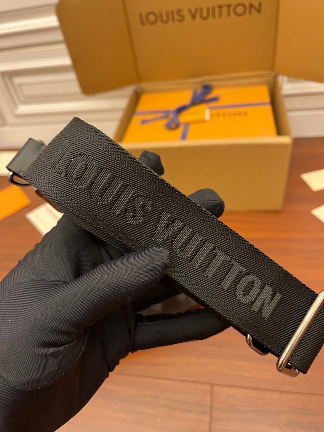 LOUIS VUITTON keepall 25金属件黑色老花可调节肩带 斜挎包 单肩包 手提包 深蓝色 M46271