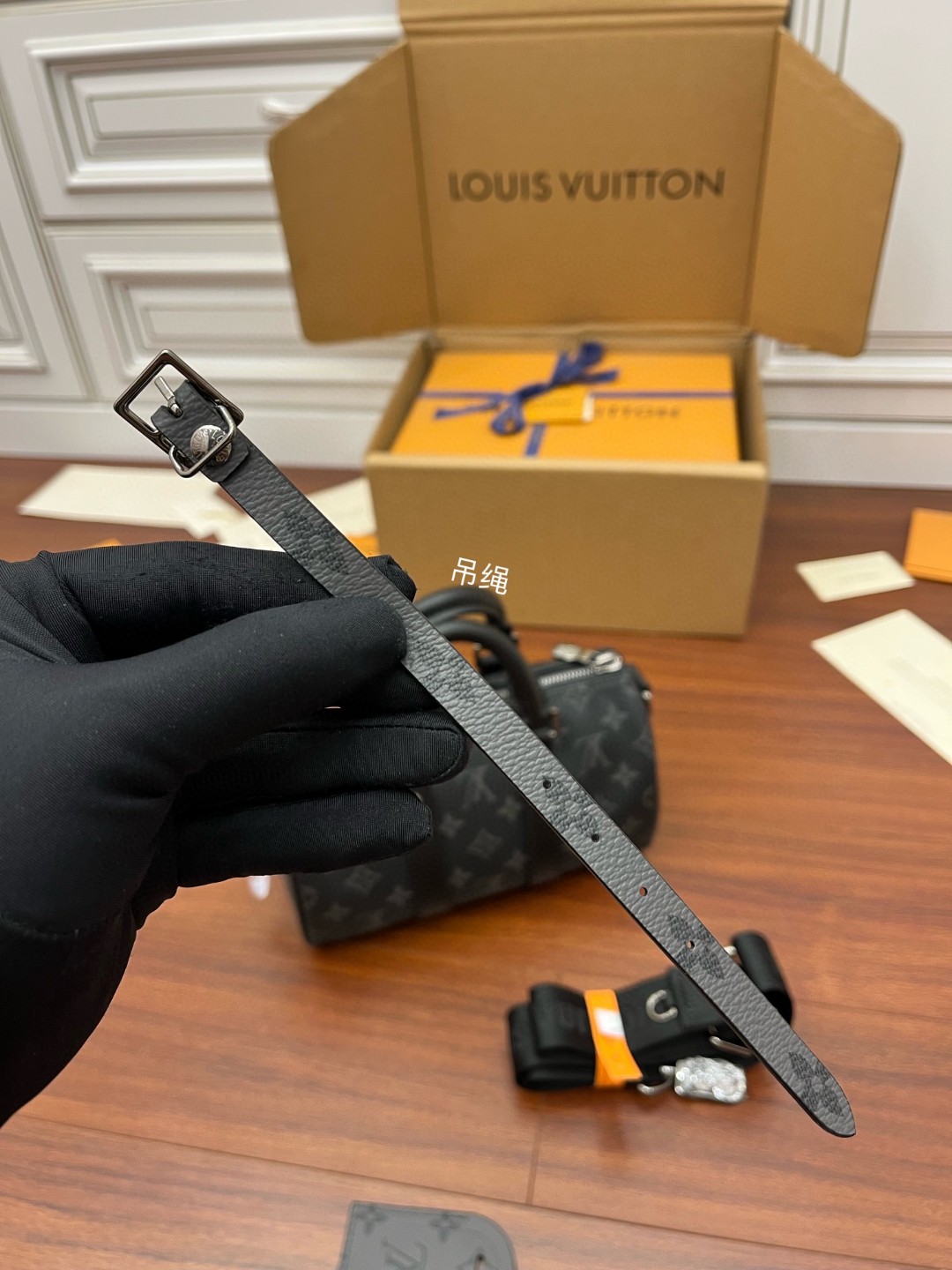 LOUIS VUITTON keepall 25金属件黑色老花可调节肩带 斜挎包 单肩包 手提包 深蓝色 M46271