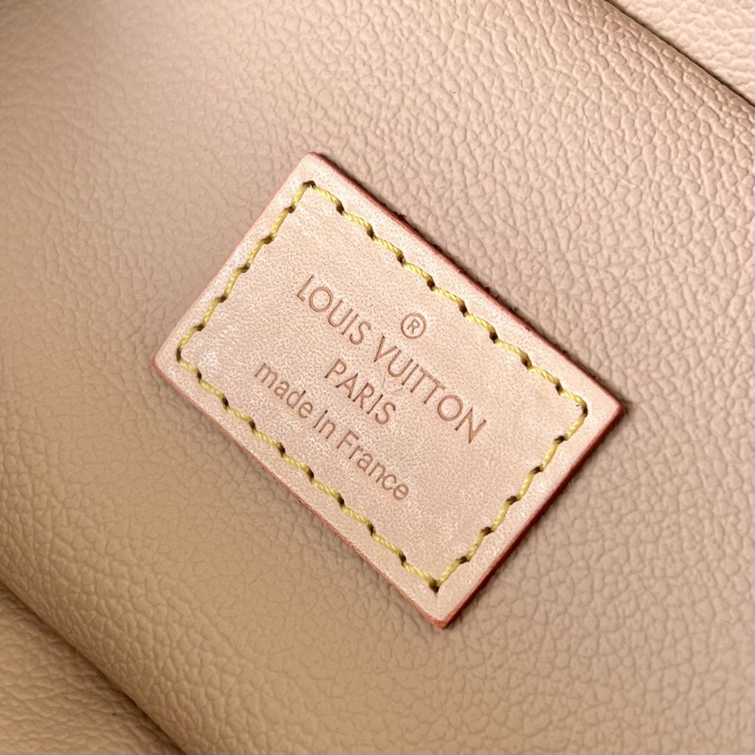 LOUIS VUITTON NICE NANO 经典老花拉链开合涂层帆布拼牛皮革饰边 收纳包 化妆包 手提包 女款 棕色 M44936