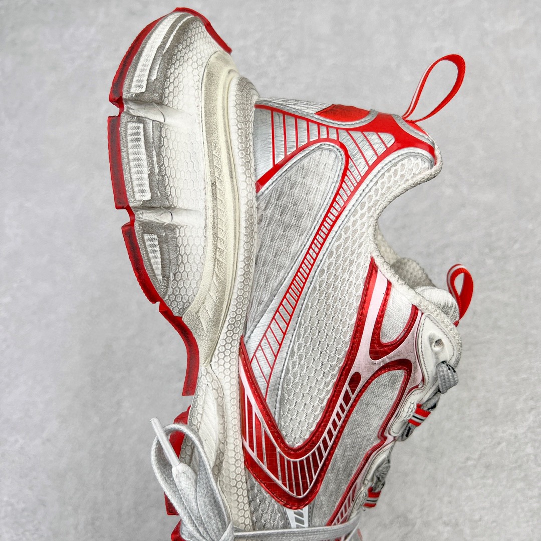 Balenciaga 巴黎世家 3XL 网布 系带 做旧 低筒 老爹鞋 运动 复古板鞋 休闲鞋 男鞋 女鞋 白红 734734W3XL29060