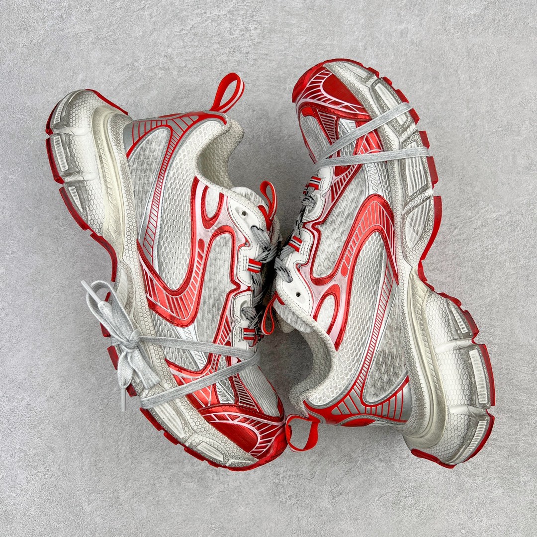 Balenciaga 巴黎世家 3XL 网布 系带 做旧 低筒 老爹鞋 运动 复古板鞋 休闲鞋 男鞋 女鞋 白红 734734W3XL29060