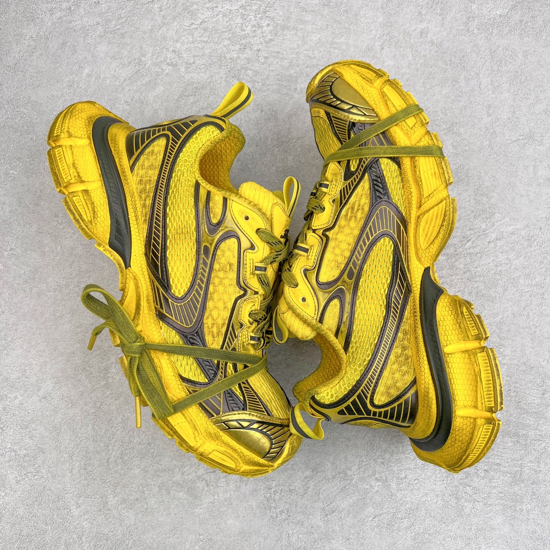 Balenciaga 巴黎世家 3XL 网布 系带 做旧 低筒 老爹鞋 运动 复古板鞋 休闲鞋 男鞋 女鞋 黄色 734734W3XL27010