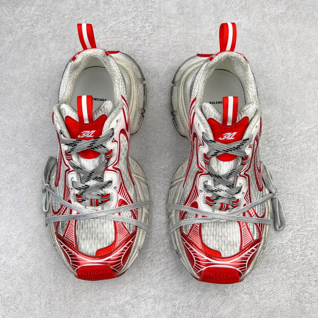 Balenciaga 巴黎世家 3XL 网布 系带 做旧 低筒 老爹鞋 运动 复古板鞋 休闲鞋 男鞋 女鞋 白红 734734W3XL29060