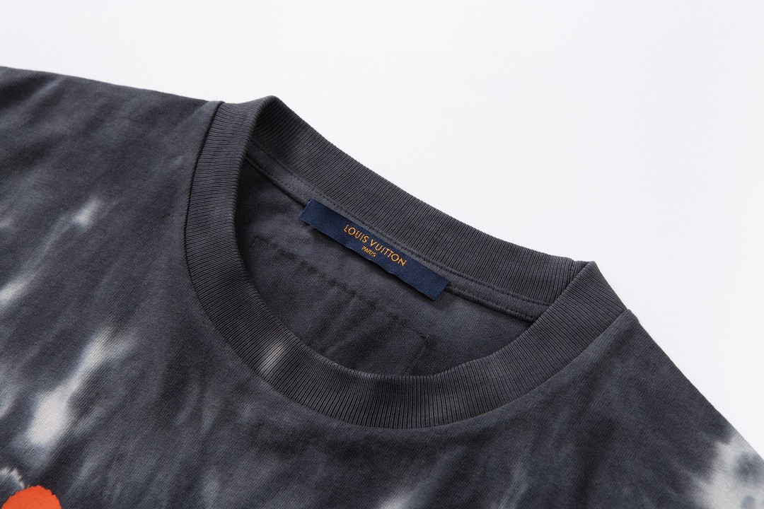 LOUIS VUITTON 路易威登 字母图案印花 圆领 短袖 T 恤 上衣 夏款 男女同款 蓝色 1AAGQ8