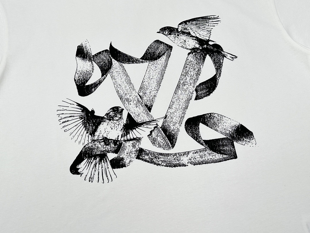 LOUIS VUITTON 路易威登 logo动物印花圆领 短袖 T 恤 上衣 夏款 男女同款 白色 1ABXR6