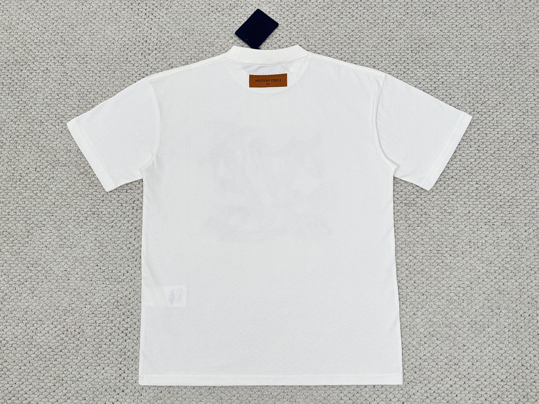 LOUIS VUITTON 路易威登 logo动物印花圆领 短袖 T 恤 上衣 夏款 男女同款 白色 1ABXR6