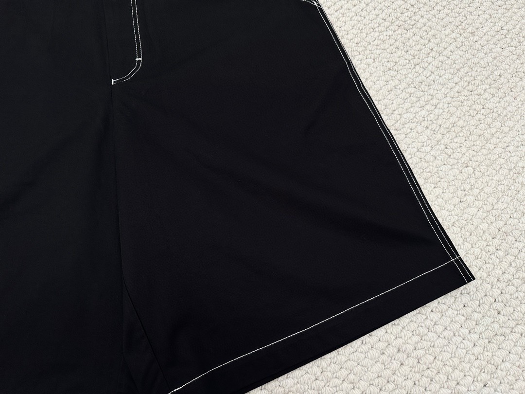 PRADA 普拉达 FW23 拼色明线设计徽标 短裤 五分裤 休闲裤 运动裤 裤子 男女同款 黑色 SPH292-108I-F0002-S-232