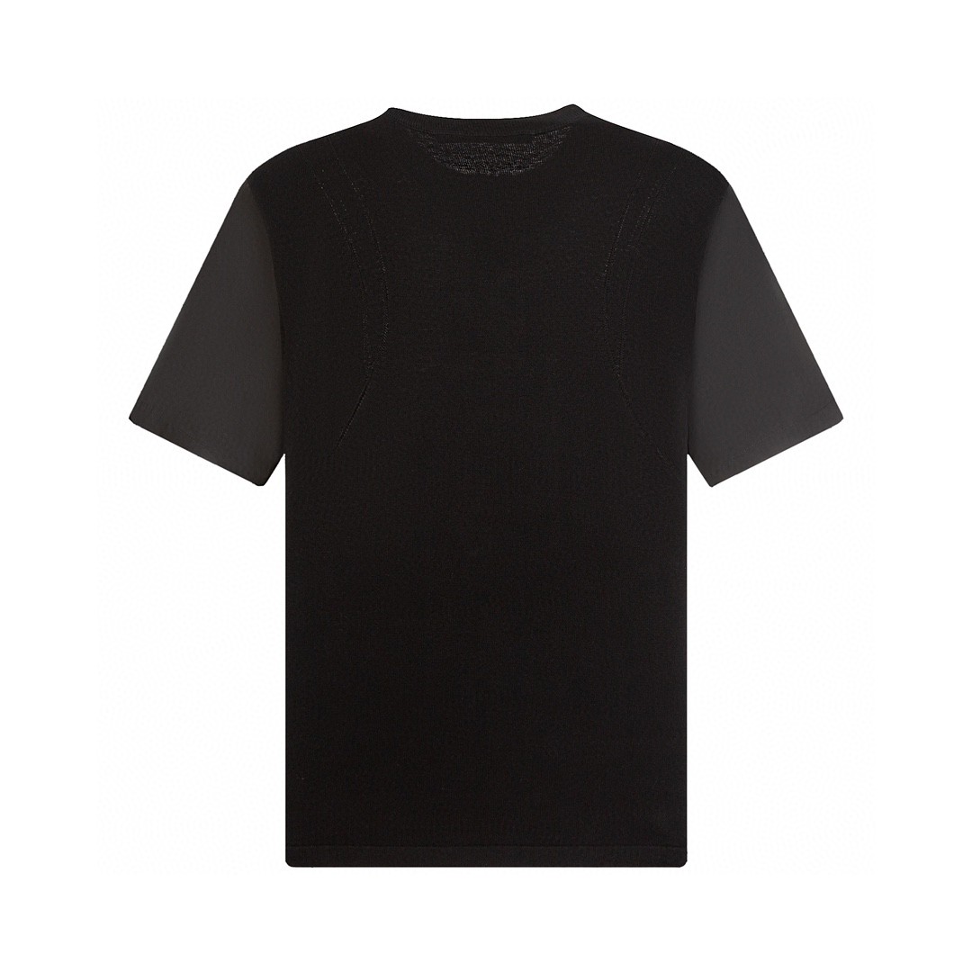 LOUIS VUITTON 路易威登 纯色半拉链圆领 短袖 T 恤 上衣 夏款 男女同款 黑色 1ABJ18