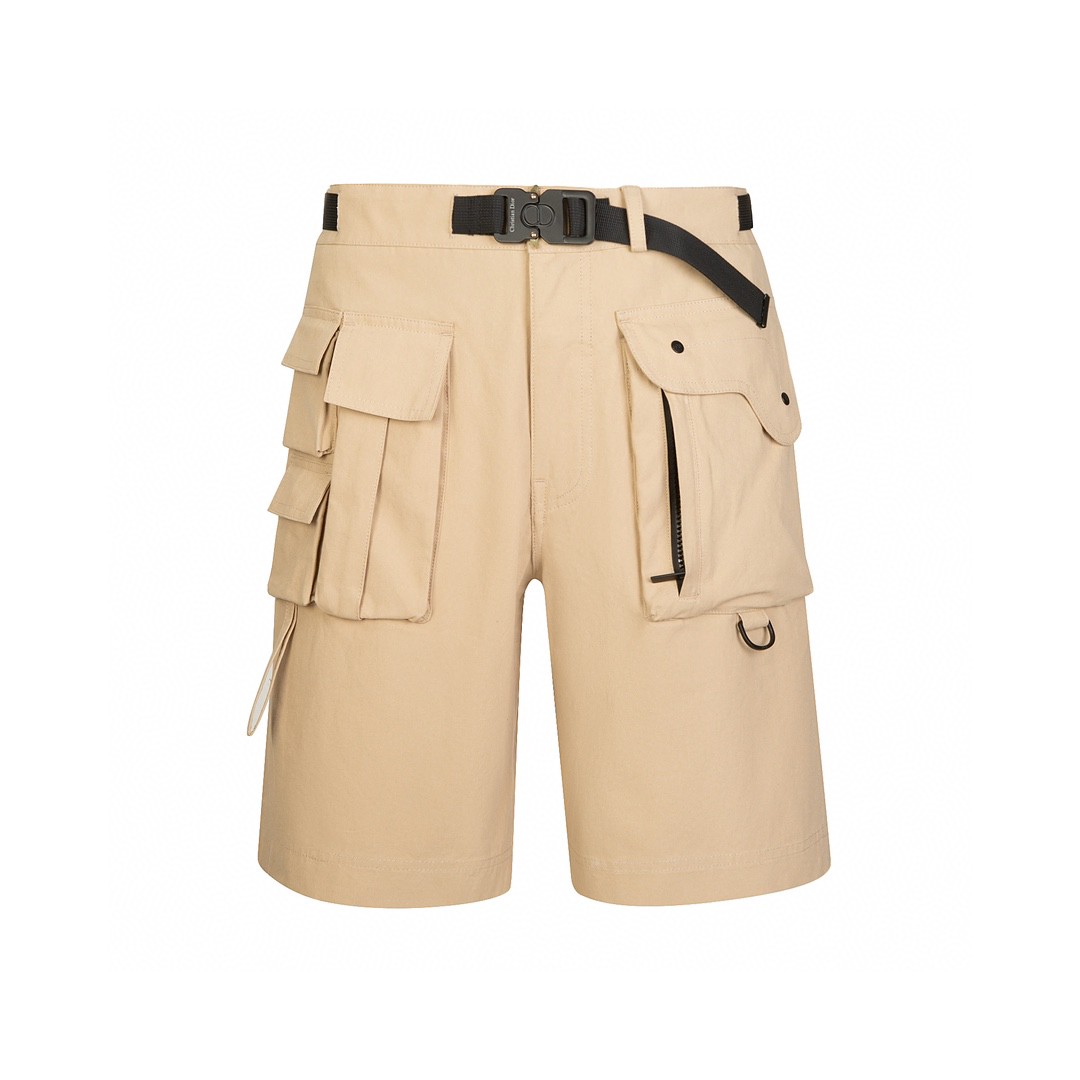 DIOR 迪奥 SS23 纯色中腰宽松多口袋短裤 五分裤 休闲裤 裤子 男款 米色 393C122A5851-C110