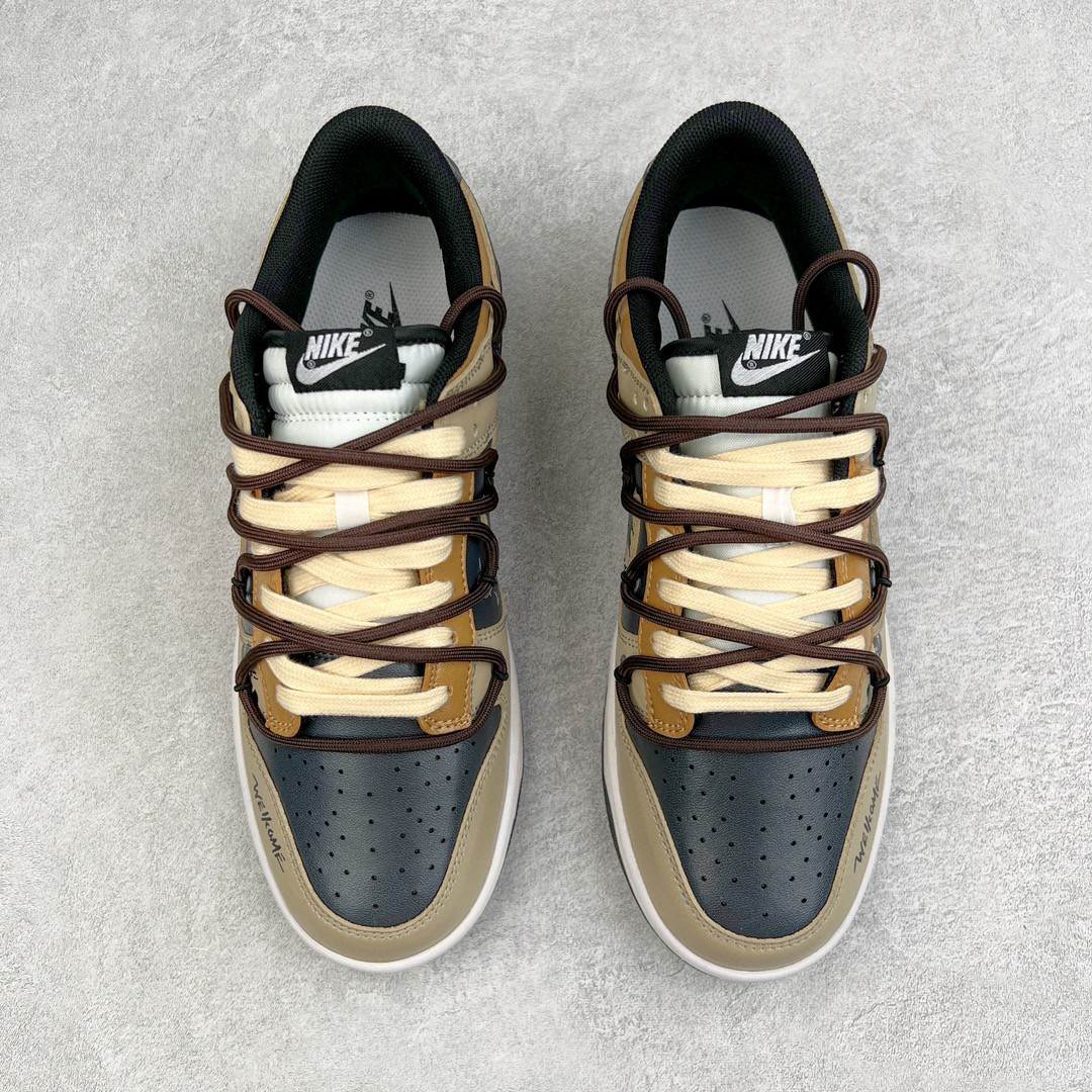 Dunk Low 熊猫恶作剧 滑行轨迹 裂痕板者 反转熊猫 低筒 复古板鞋 休闲鞋 男鞋 女鞋 卡其棕 CW1590-100