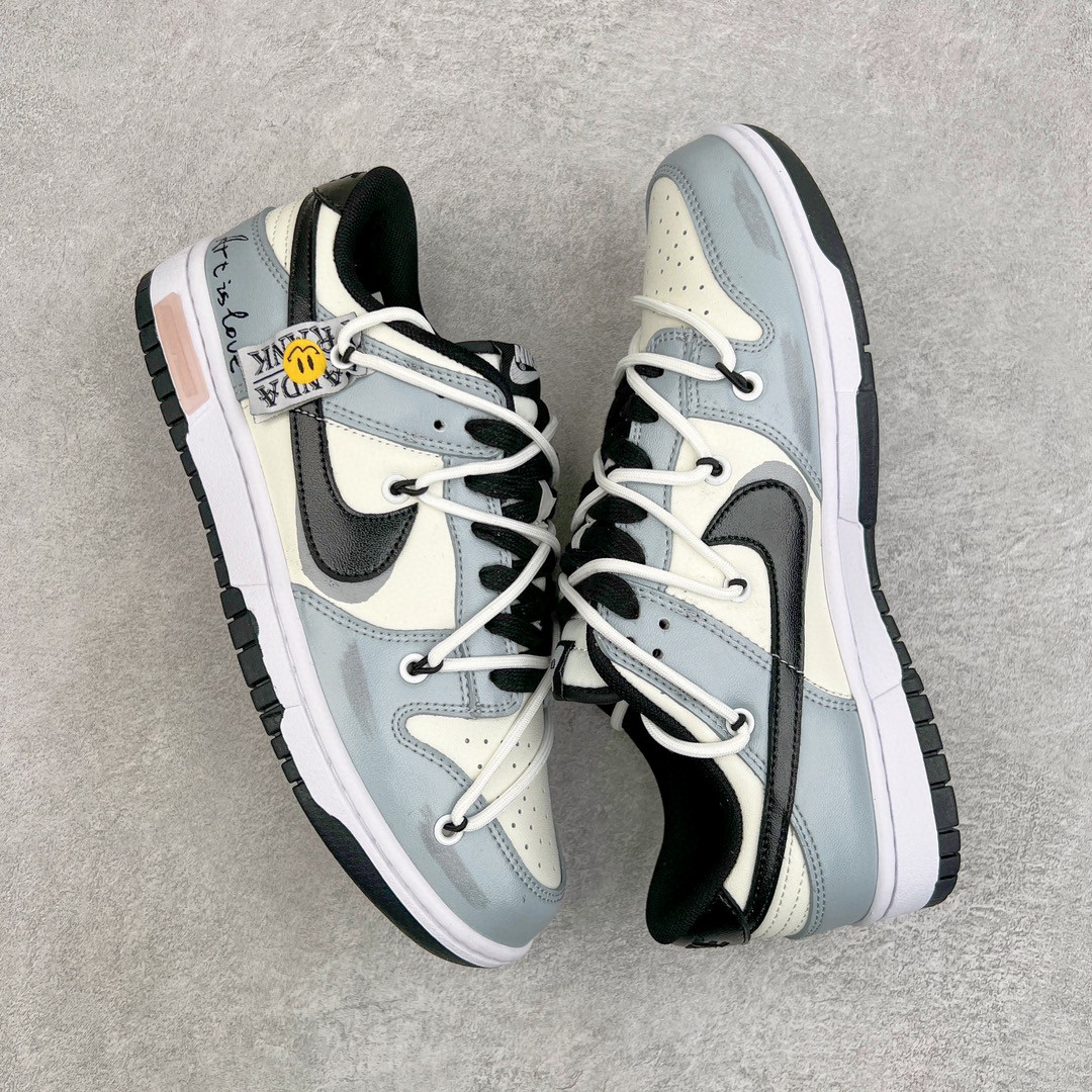 Dunk Low 熊猫恶作剧 爱的艺术 熊猫 低筒 复古板鞋 休闲鞋 男鞋 女鞋 黑白蓝 CW1590-100