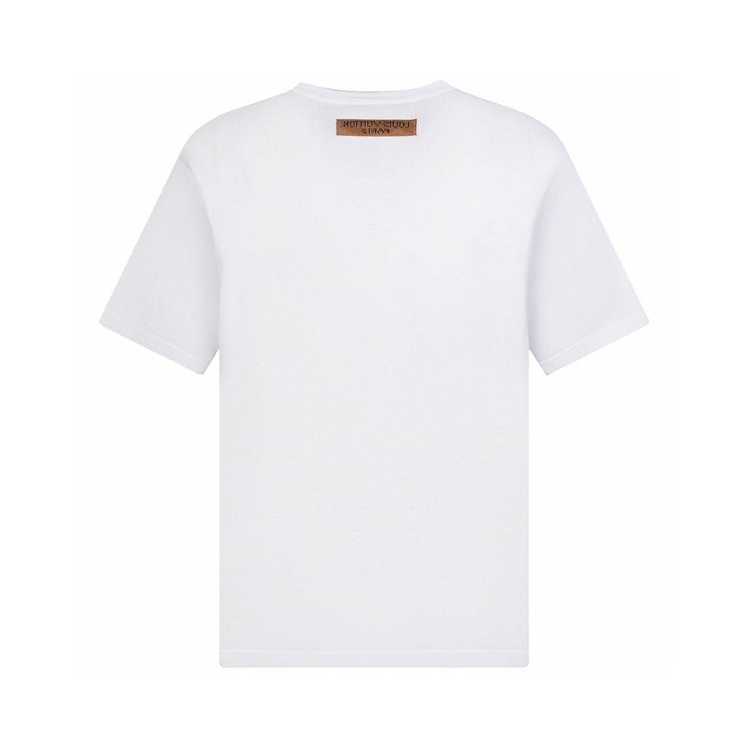 LOUIS VUITTON 路易威登 字母印花 圆领 短袖 T 恤 上衣 夏款 男女同款 白色 1ABJ8M