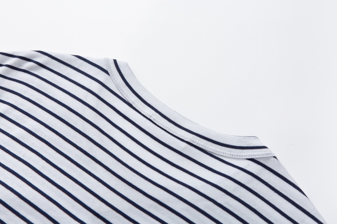 PRADA 普拉达 SS23 条纹圆领 短袖 T恤 男女同款 黑白 UJN824S222111-LF0UB0