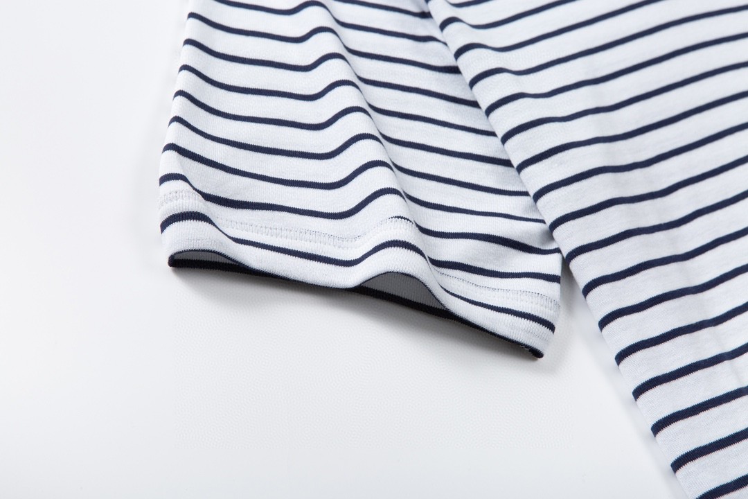 PRADA 普拉达 SS23 条纹圆领 短袖 T恤 男女同款 黑白 UJN824S222111-LF0UB0