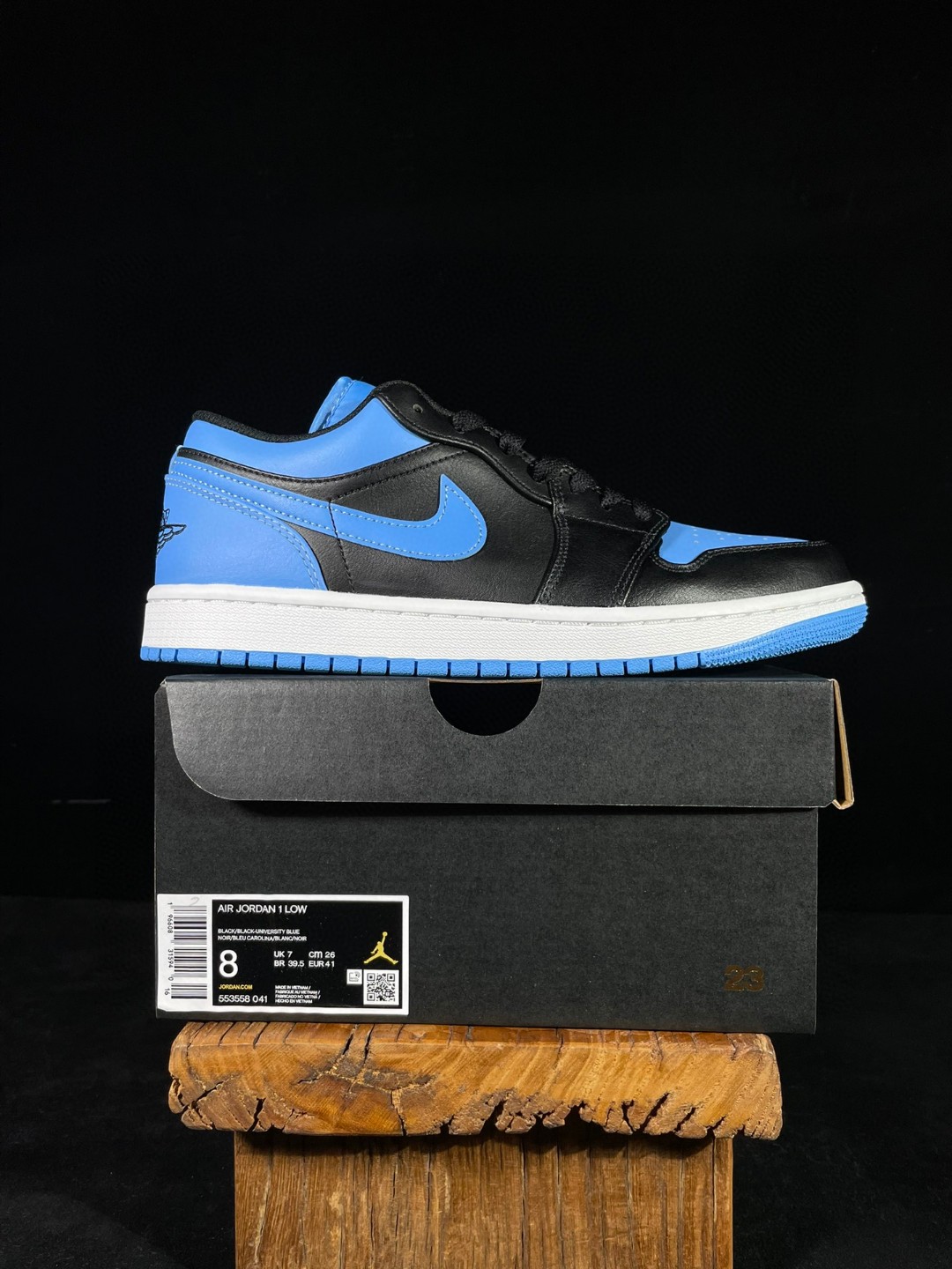 Jordan Air Jordan 1 Low University Blue 低筒 复古 轻便 板鞋 休闲鞋 波鞋 男鞋 黑蓝 553558-041