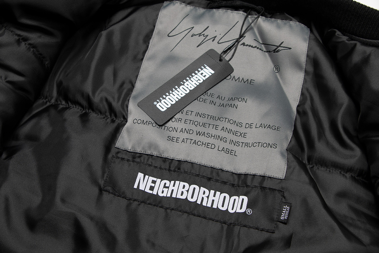 NEIGHBORHOOD 山本耀司 字母数字印花拉链夹克 棒球服 棉服 外套 男款 黑色 222SPYYN-JKM01S