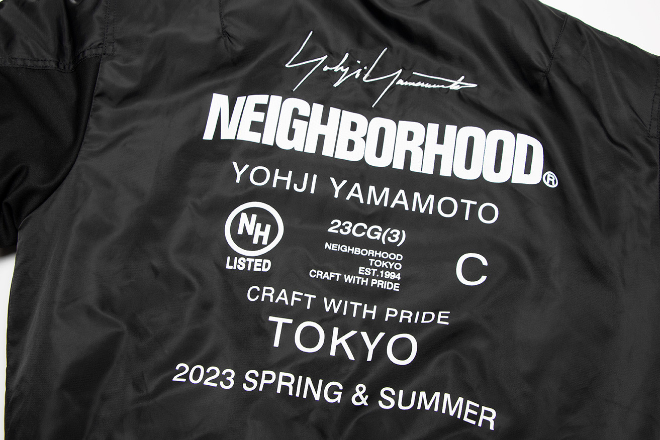 NEIGHBORHOOD 山本耀司 字母数字印花拉链夹克 棒球服 棉服 外套 男款 黑色 222SPYYN-JKM01S