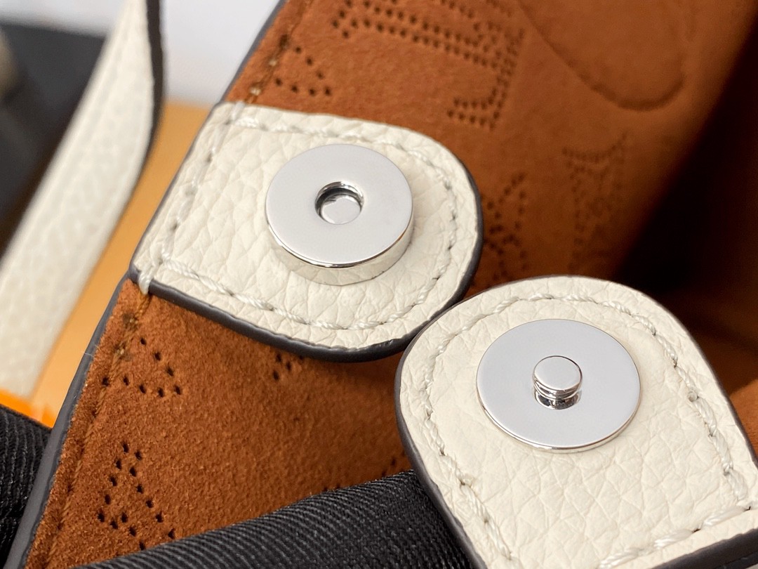 LOUIS VUITTON 路易威登 Blossom MM 品牌镂空Logo老花满印粒面小牛皮 托特包 斜挎包 单肩包 手提包 米白色 M21909