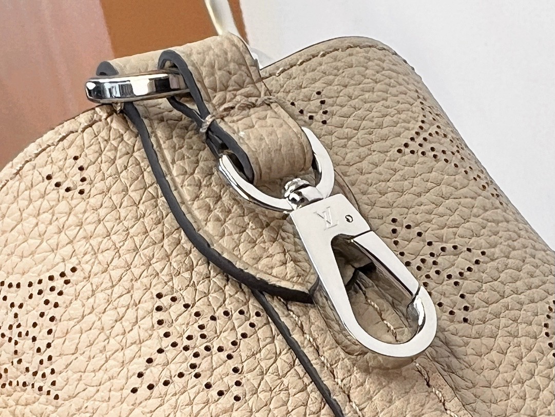 LOUIS VUITTON 路易威登 Blossom MM 品牌镂空Logo老花满印粒面小牛皮 托特包 斜挎包 单肩包 手提包 米白色