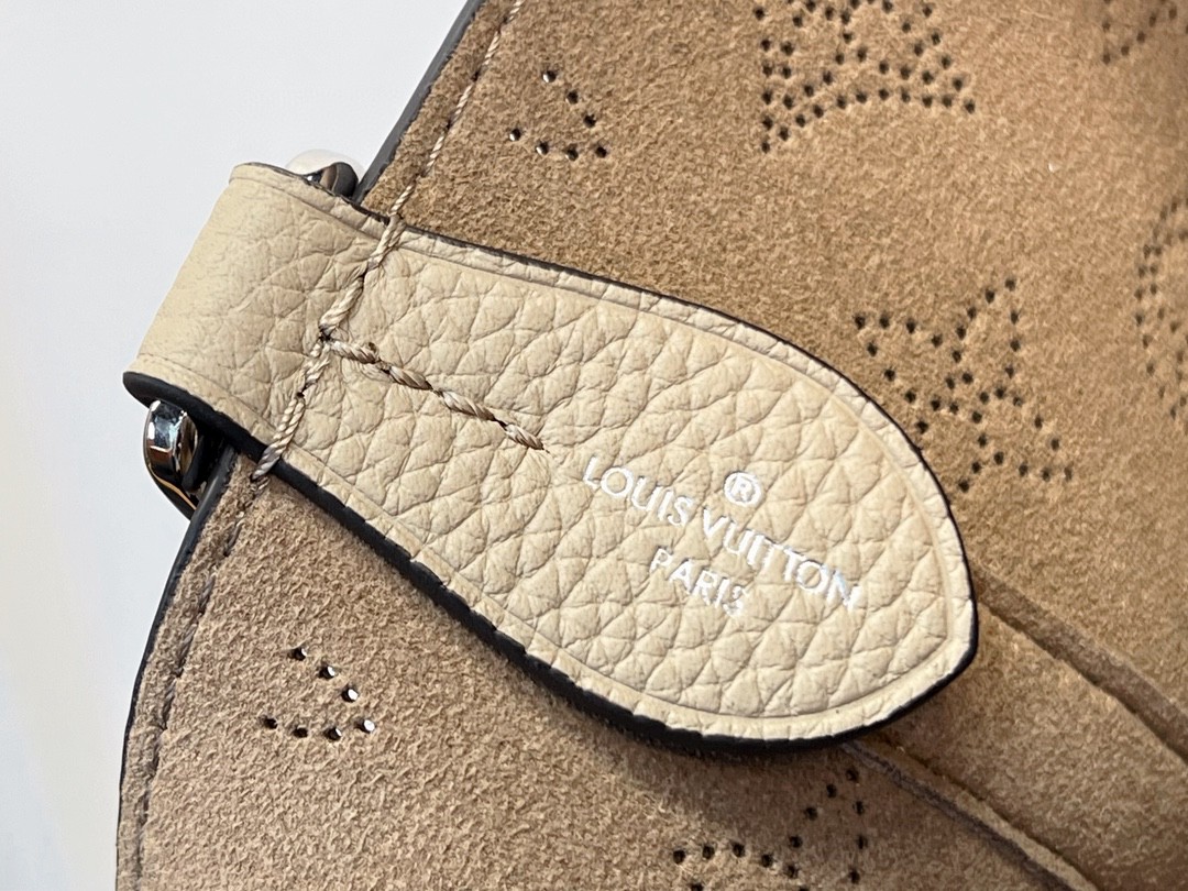 LOUIS VUITTON 路易威登 Blossom MM 品牌镂空Logo老花满印粒面小牛皮 托特包 斜挎包 单肩包 手提包 米白色