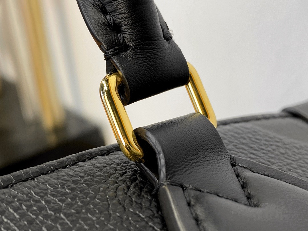 LOUIS VUITTON 路易威登 经典老花压纹牛皮 托特包 斜挎包 单肩包 手提包 黑色 M45653