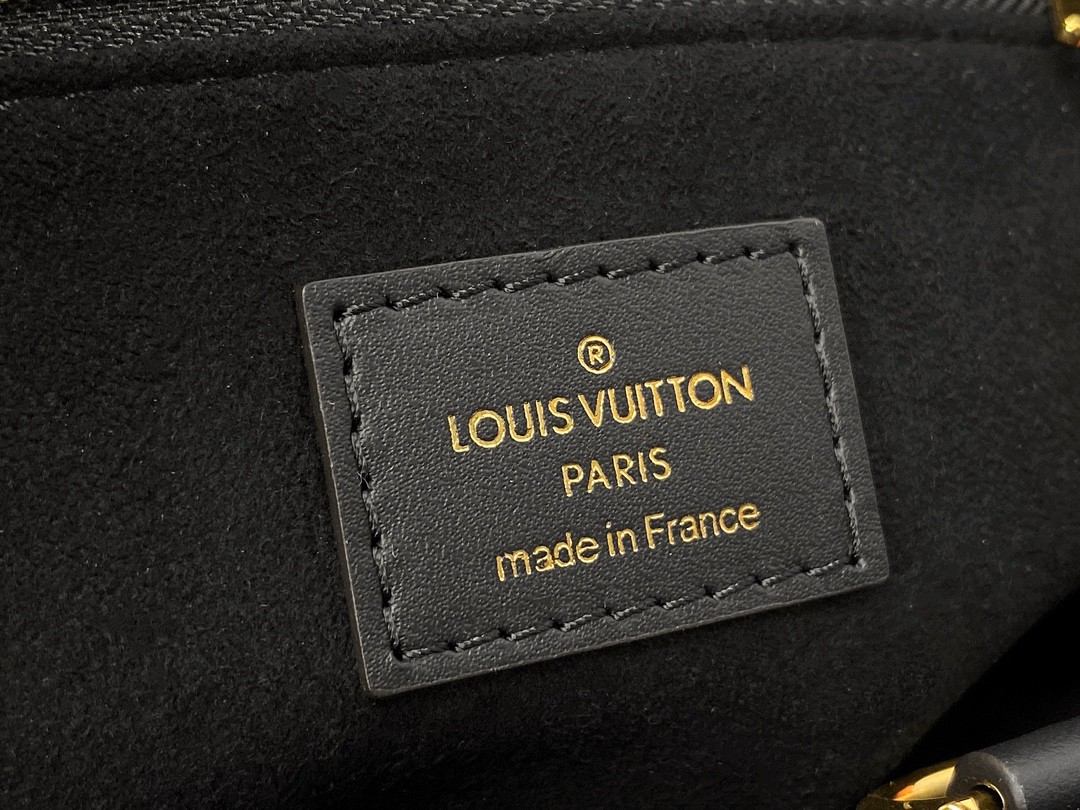 LOUIS VUITTON 路易威登 经典老花压纹牛皮 托特包 斜挎包 单肩包 手提包 黑色 M45653