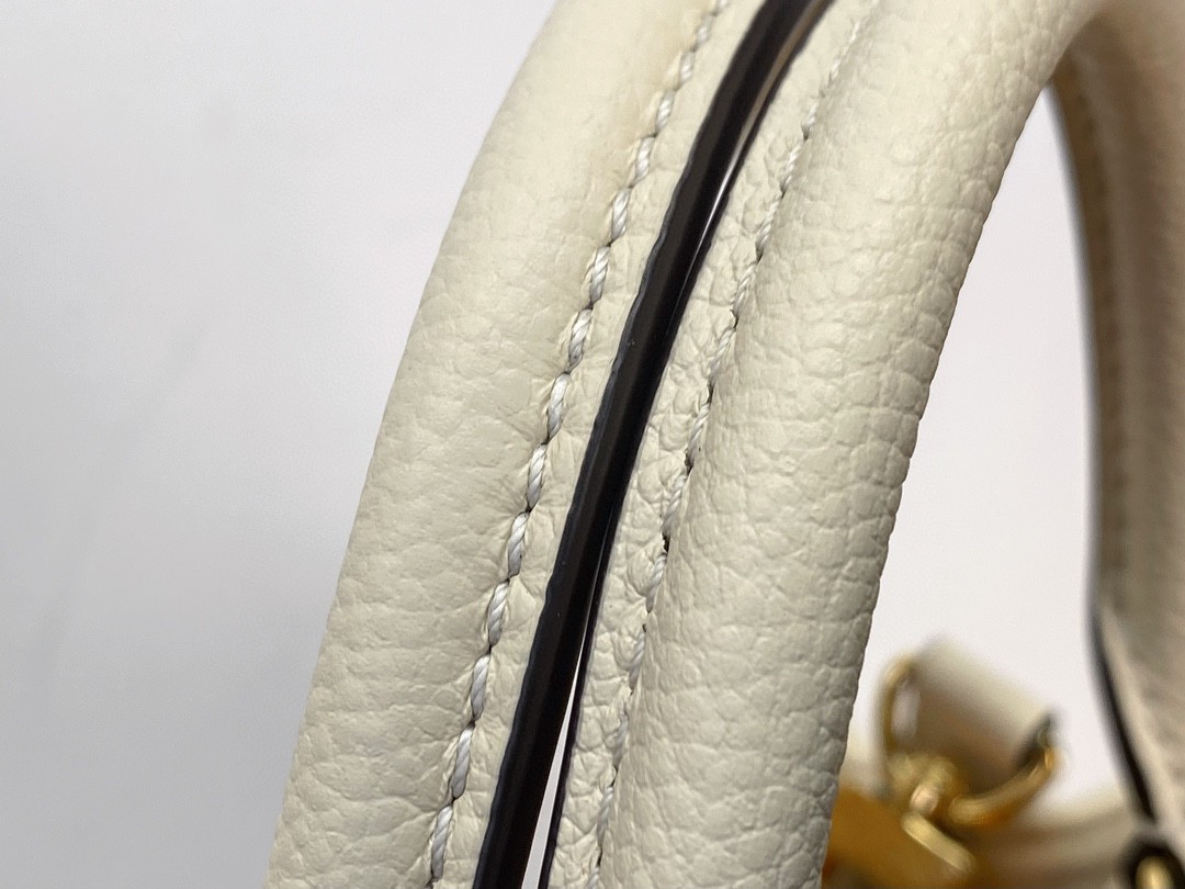 LOUIS VUITTON 路易威登 经典老花满印压花粒面牛皮 托特包 斜挎包 单肩包 手提包 白色 M45654