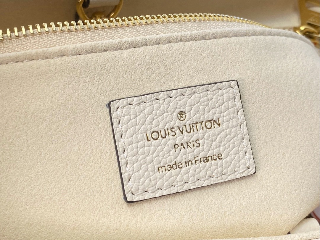 LOUIS VUITTON 路易威登 经典老花满印压花粒面牛皮 托特包 斜挎包 单肩包 手提包 白色 M45654