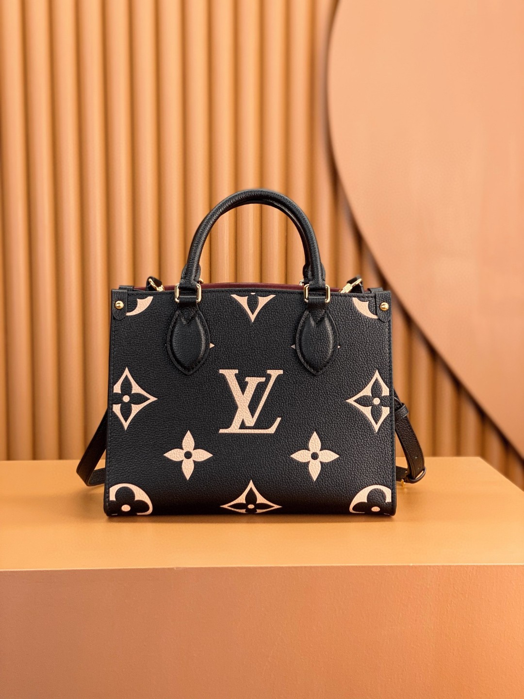 LOUIS VUITTON 路易威登 经典老花满印压花粒面牛皮 托特包 斜挎包 单肩包 手提包 黑色 M45659