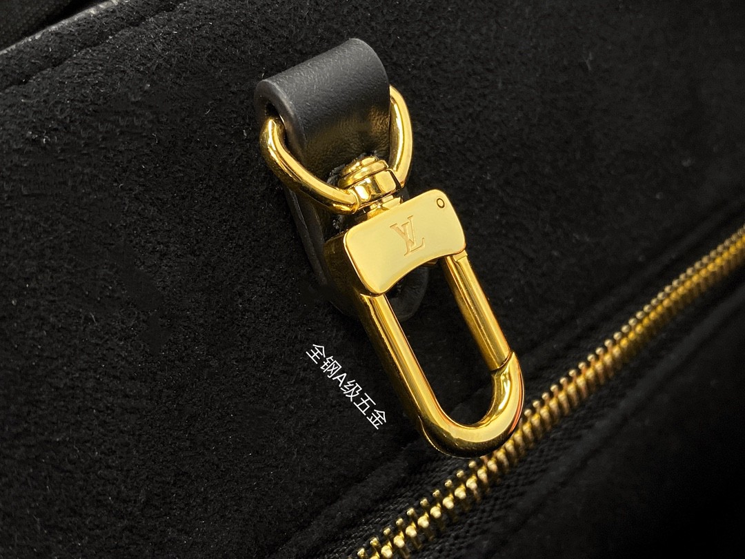 LOUIS VUITTON 路易威登 经典老花压纹牛皮 托特包 斜挎包 单肩包 手提包 黑色 M45653