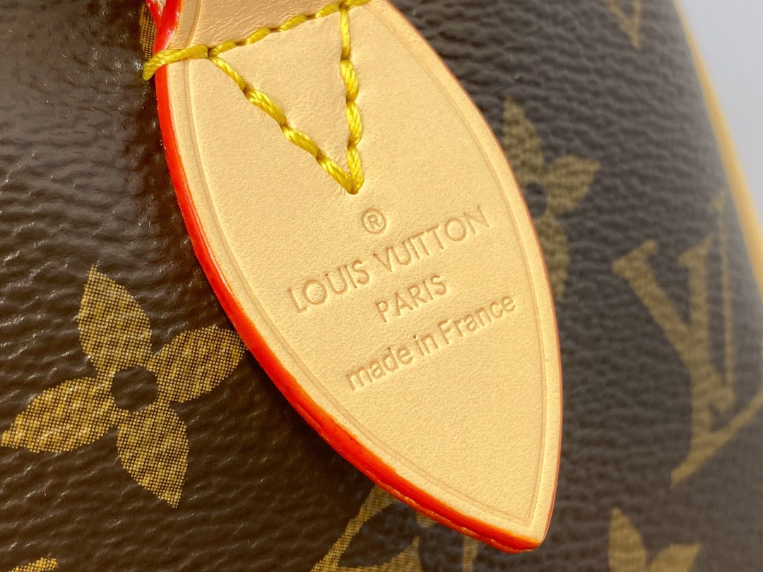 LOUIS VUITTON 路易威登 SpeedyBandoulière 20 经典老花满印刺绣Logo肩带帆布拼皮 斜挎包 单肩包 手提包 棕色 M46594