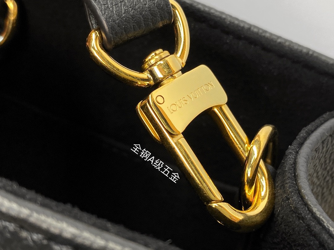 LOUIS VUITTON 路易威登 经典老花压纹牛皮 托特包 斜挎包 单肩包 手提包 黑色 M45653