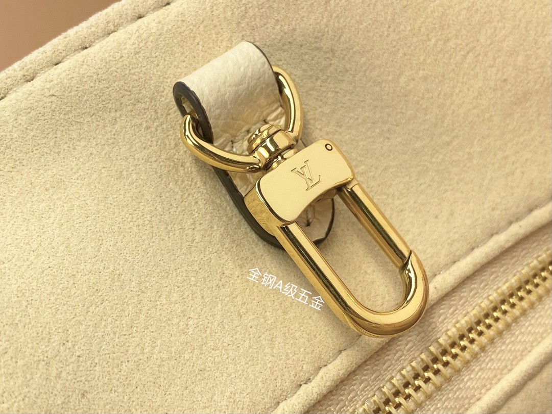 LOUIS VUITTON 路易威登 经典老花满印压花粒面牛皮 托特包 斜挎包 单肩包 手提包 白色 M45654