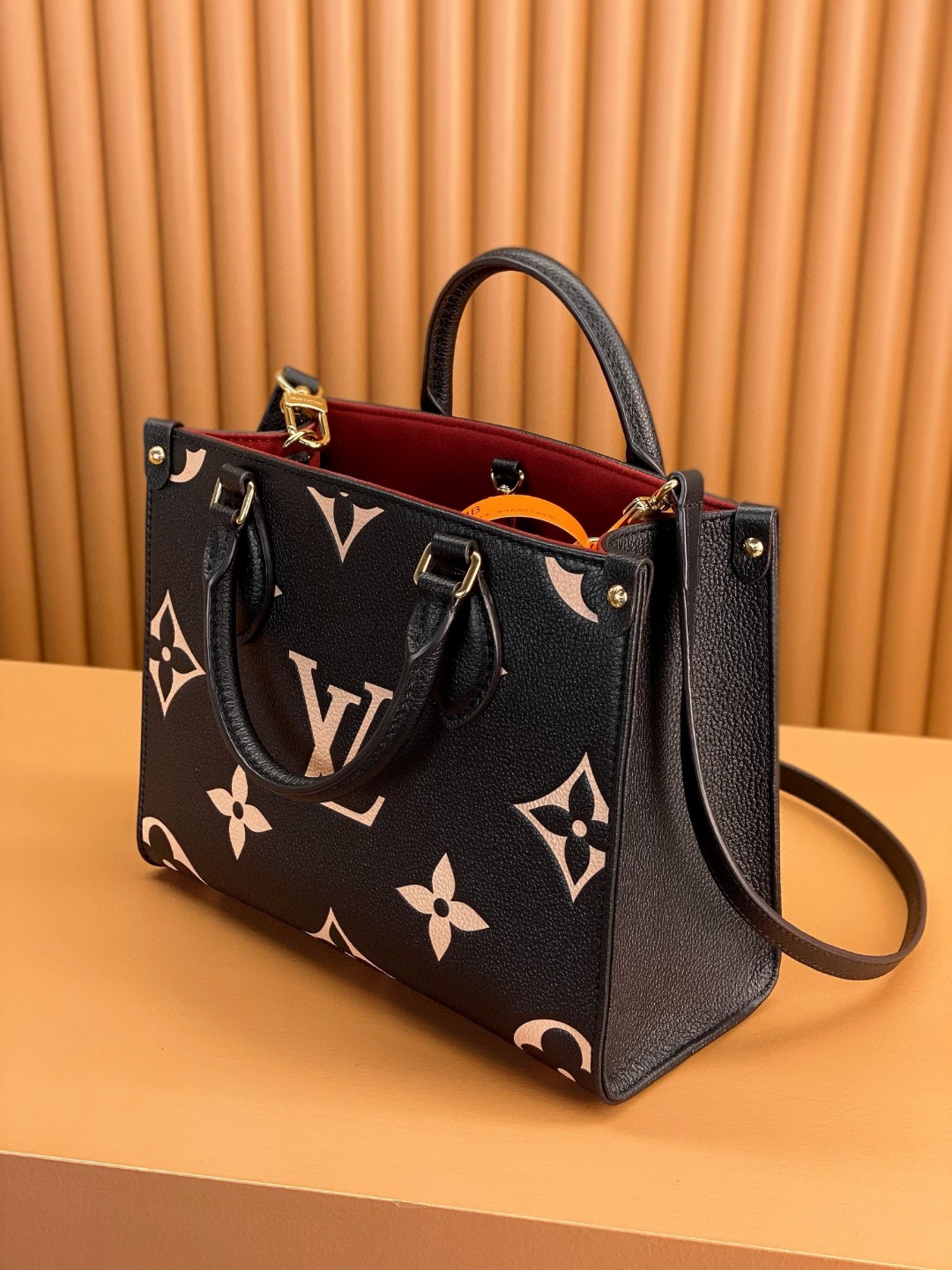 LOUIS VUITTON 路易威登 经典老花满印压花粒面牛皮 托特包 斜挎包 单肩包 手提包 黑色 M45659