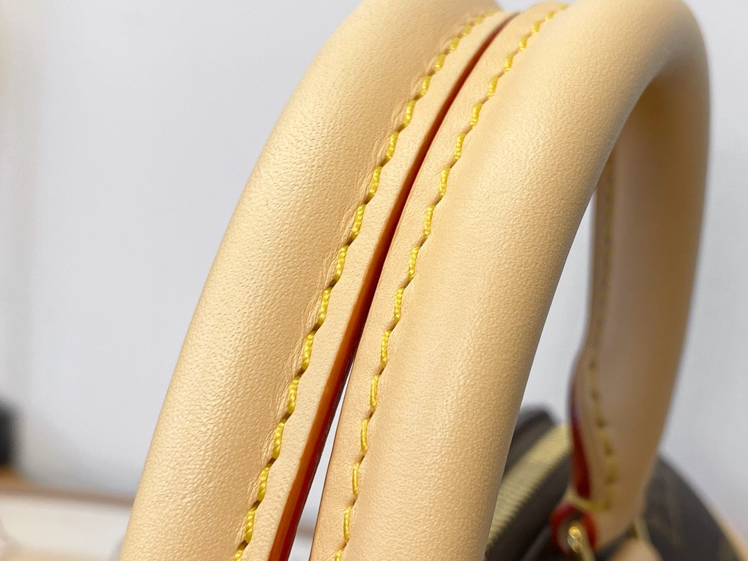 LOUIS VUITTON 路易威登 SpeedyBandoulière 20 经典老花满印刺绣Logo肩带帆布拼皮 斜挎包 单肩包 手提包 棕色 M46222