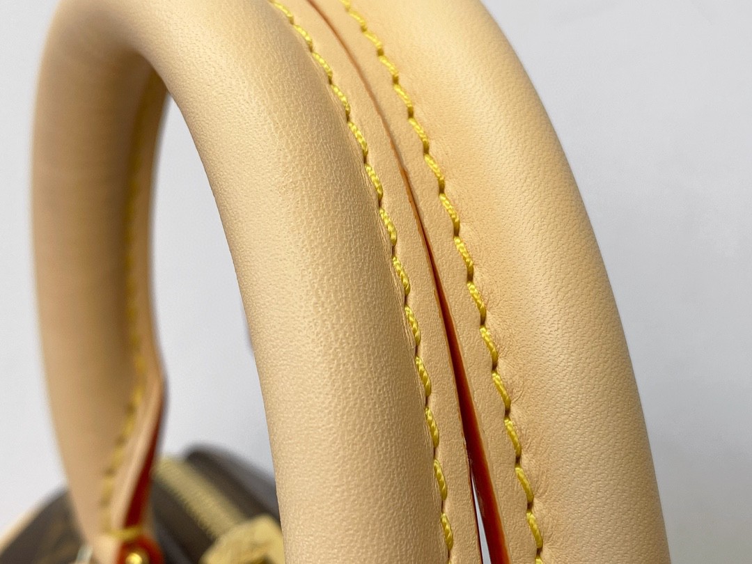 LOUIS VUITTON 路易威登 SpeedyBandoulière 20 经典老花满印刺绣Logo肩带帆布拼皮 斜挎包 单肩包 手提包 棕色 M46594