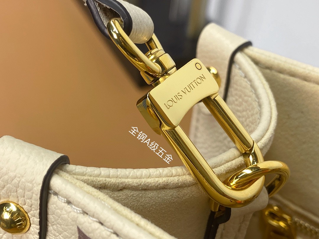 LOUIS VUITTON 路易威登 经典老花满印压花粒面牛皮 托特包 斜挎包 单肩包 手提包 白色 M45654