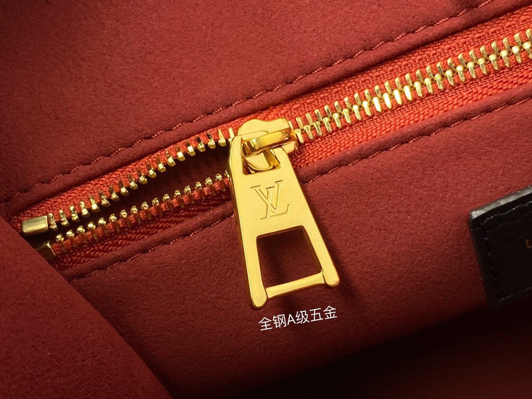LOUIS VUITTON 路易威登 经典老花满印压花粒面牛皮 托特包 斜挎包 单肩包 手提包 黑色 M45659