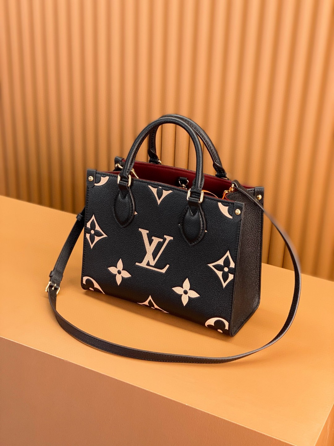 LOUIS VUITTON 路易威登 经典老花满印压花粒面牛皮 托特包 斜挎包 单肩包 手提包 黑色 M45659