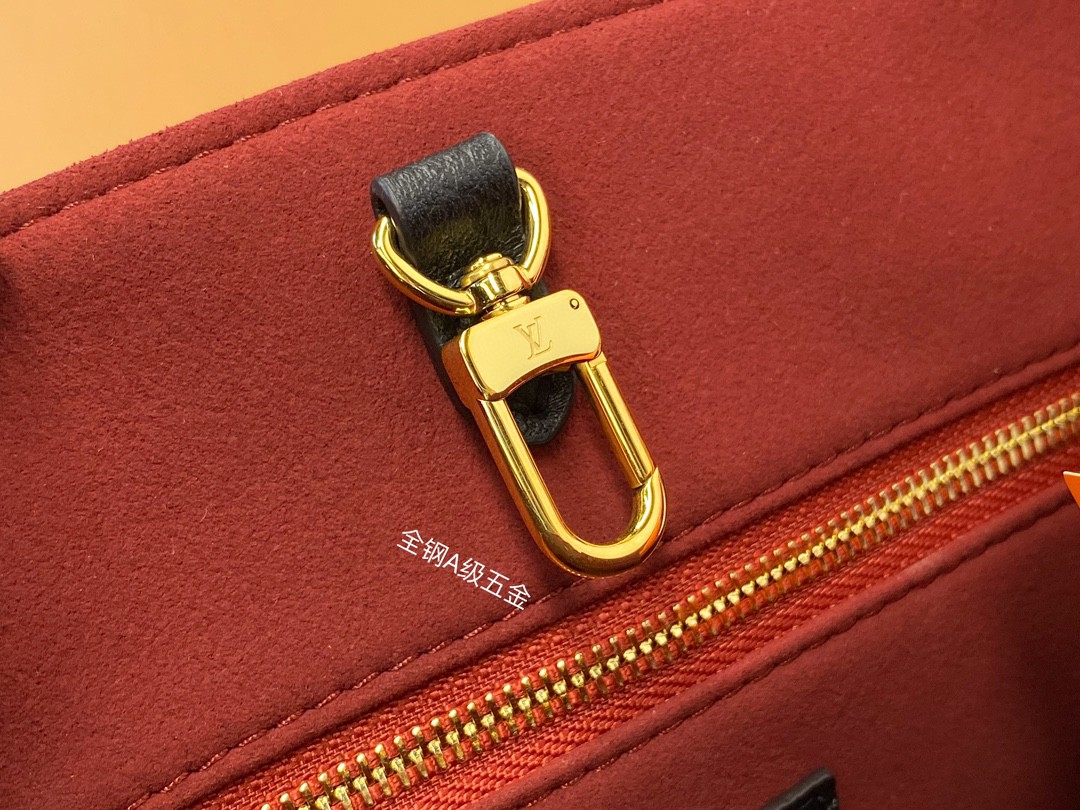 LOUIS VUITTON 路易威登 经典老花满印压花粒面牛皮 托特包 斜挎包 单肩包 手提包 黑色 M45659