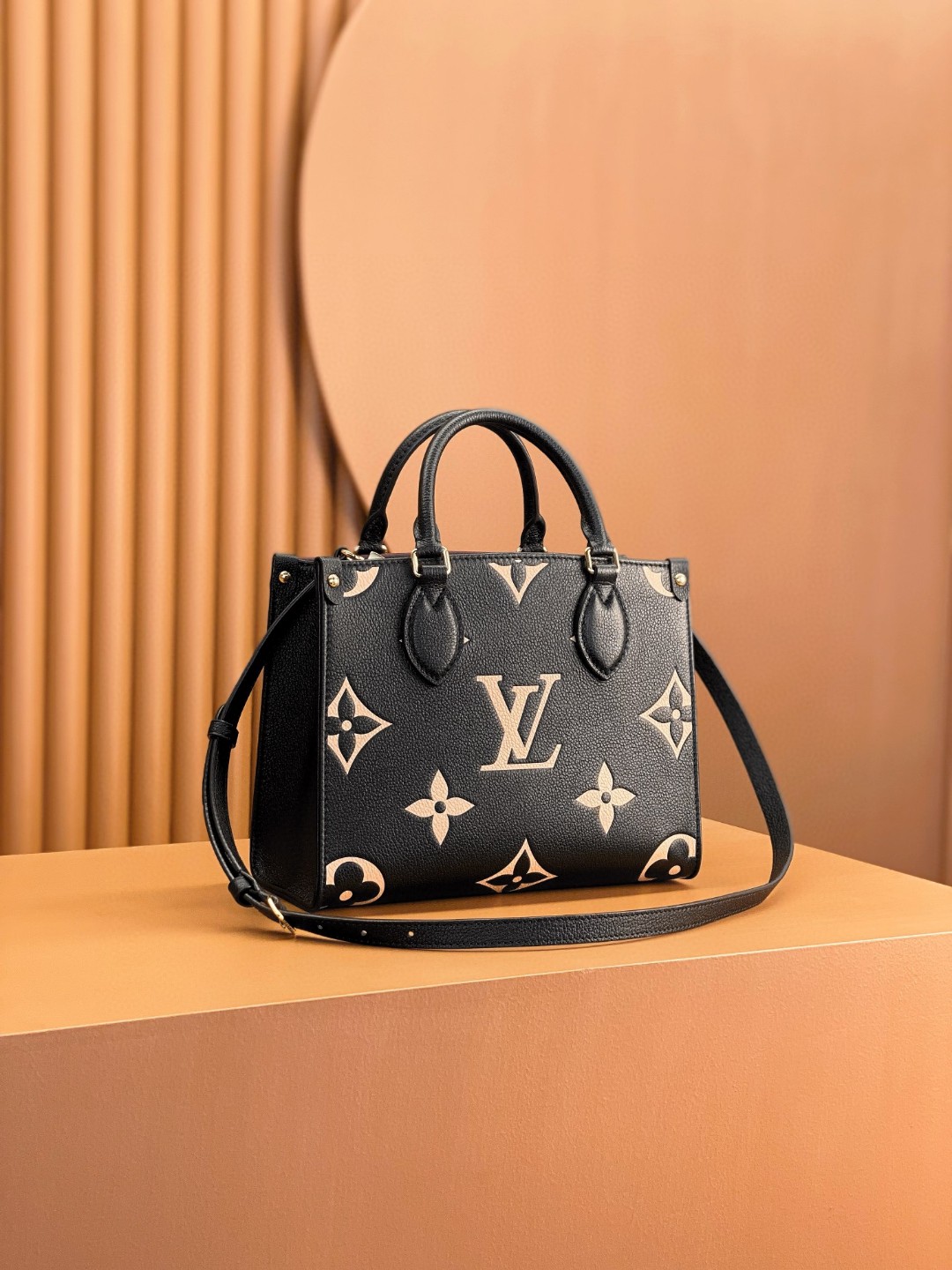 LOUIS VUITTON 路易威登 经典老花满印压花粒面牛皮 托特包 斜挎包 单肩包 手提包 黑色 M45659