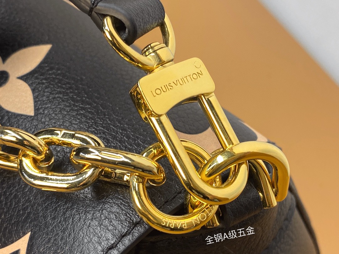LOUIS VUITTON 路易威登 Favorite 超大老花图案压纹软粒面牛皮 腋下包 斜挎包 单肩包 手提包 黑色 M45859