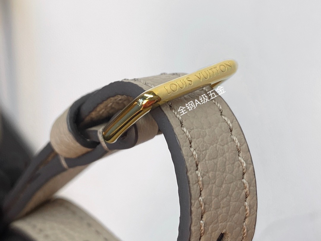 LOUIS VUITTON 路易威登 NOE NANO 通体徽标印花抽绳开合压纹粒面牛皮 水桶包 斜挎包 单肩包 手提包 大象灰 M46291