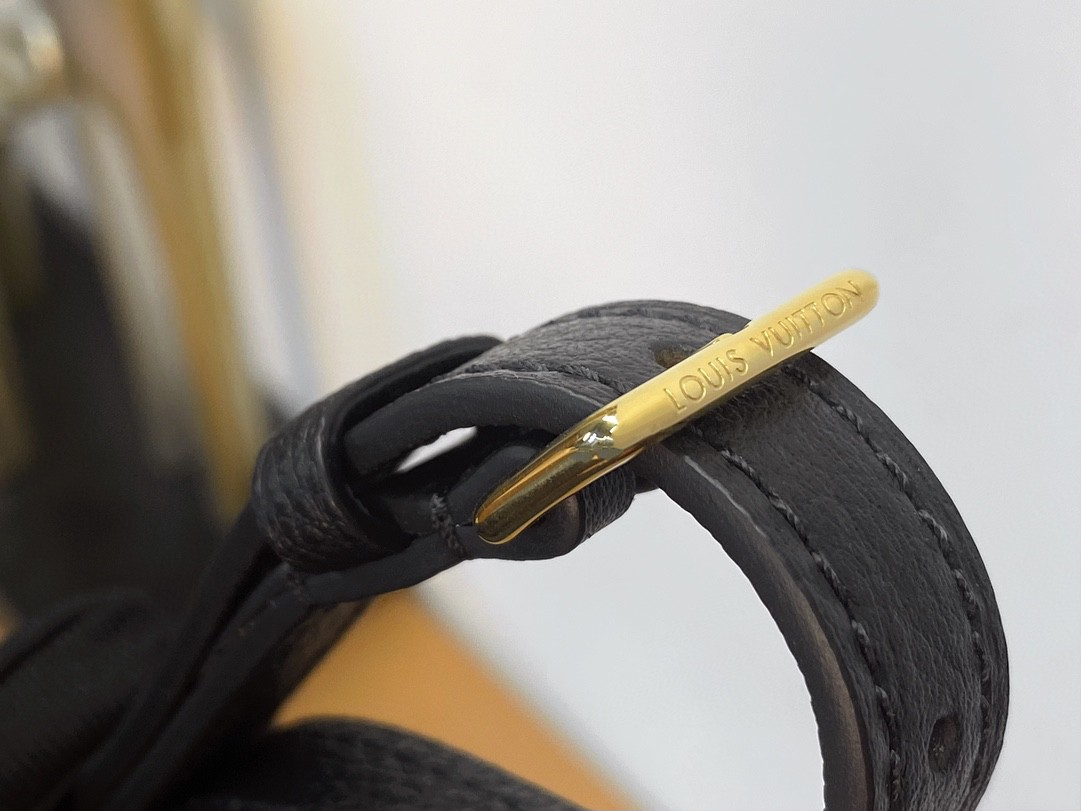 LOUIS VUITTON 路易威登 NOE NANO 通体徽标印花抽绳开合压纹粒面牛皮 水桶包 斜挎包 单肩包 手提包 黑色 