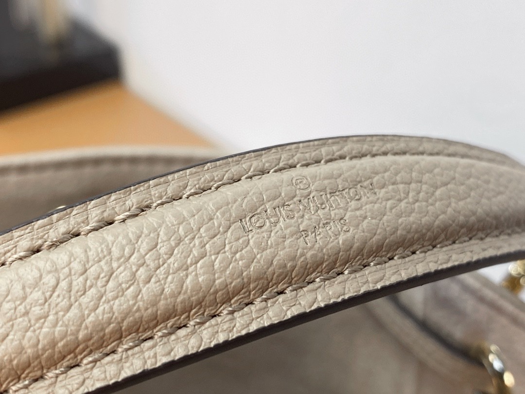 LOUIS VUITTON 路易威登 NOE NANO 通体徽标印花抽绳开合压纹粒面牛皮 水桶包 斜挎包 单肩包 手提包 大象灰 M46291