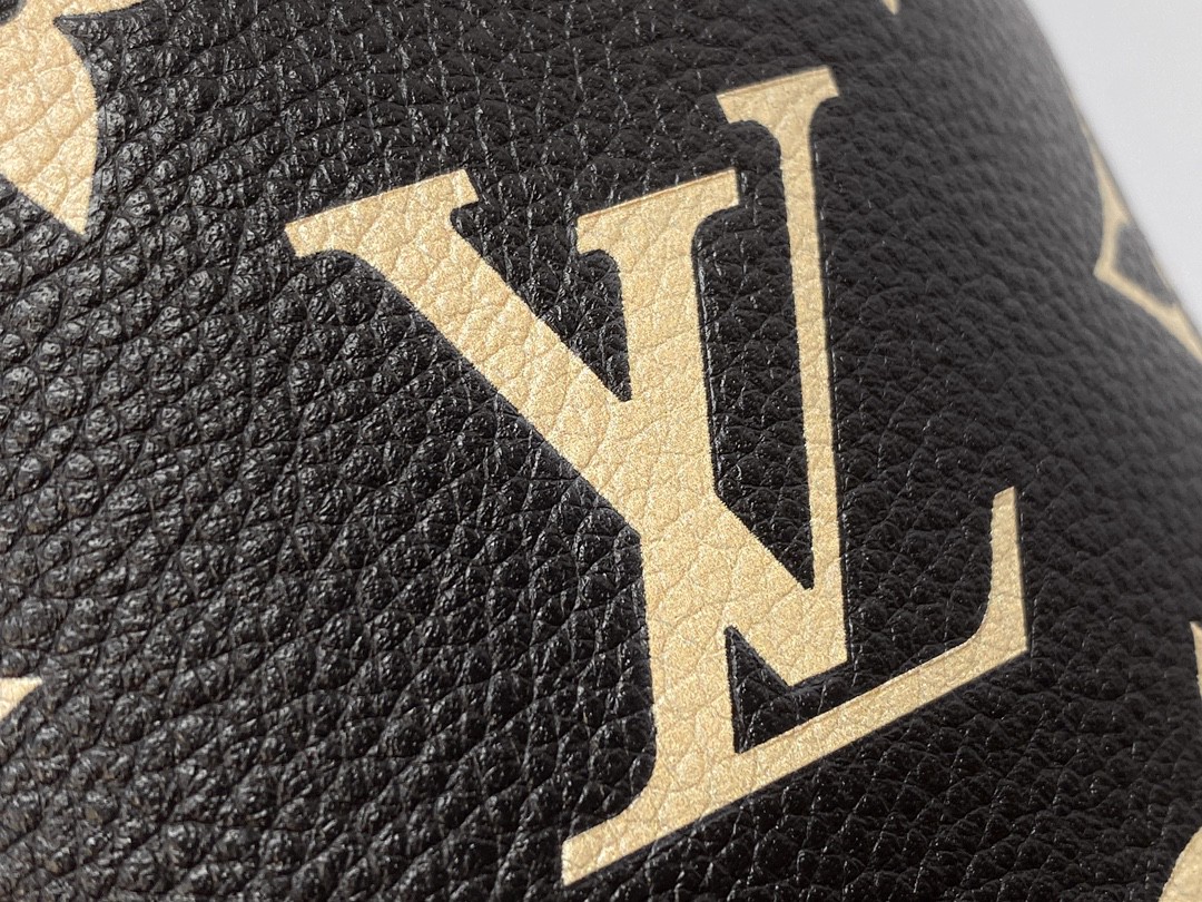 LOUIS VUITTON 路易威登 NOE NANO 通体徽标印花抽绳开合压纹粒面牛皮 水桶包 斜挎包 单肩包 手提包 黑色 