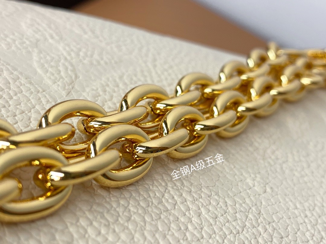 LOUIS VUITTON 路易威登 IVY 金属链条老花满印牛皮革 法棍包 腋下包 斜挎包 单肩包 手提包 白色 M82210