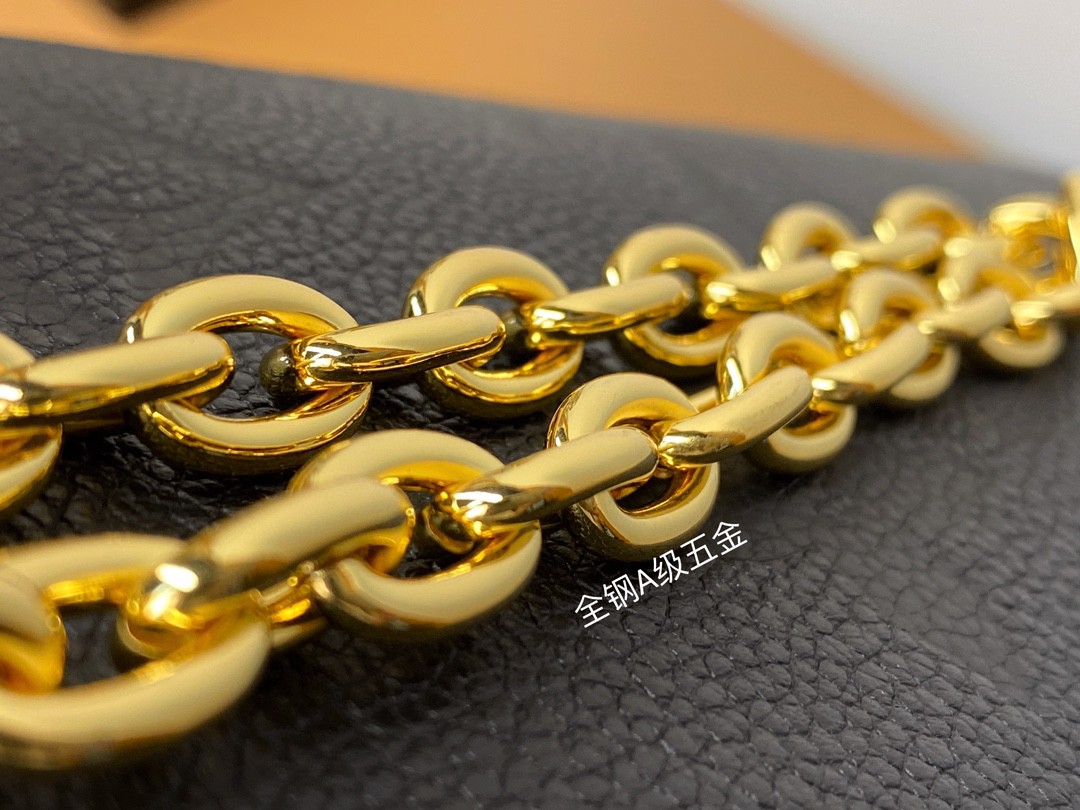 LOUIS VUITTON 路易威登 IVY 金属链条老花满印牛皮革 法棍包 腋下包 斜挎包 单肩包 手提包 黑色 M82154